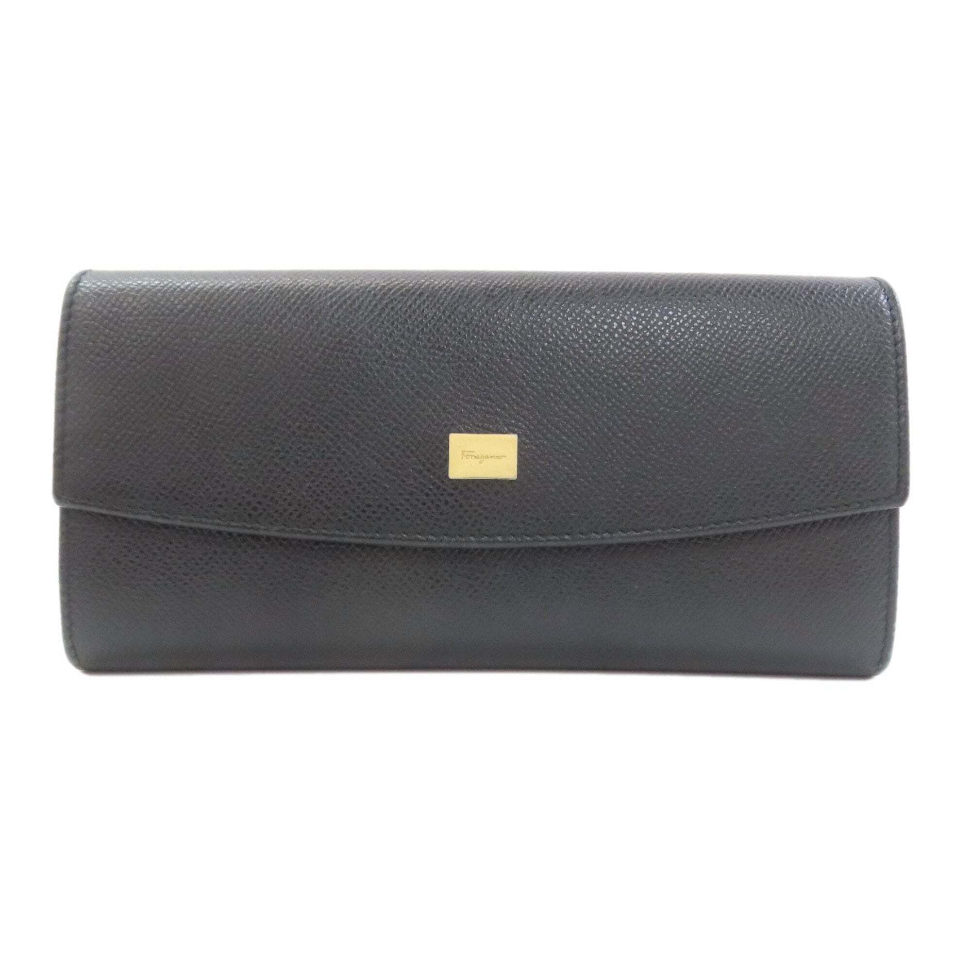 Salvatore Ferragamo Logo Long Wallet Leather Women's